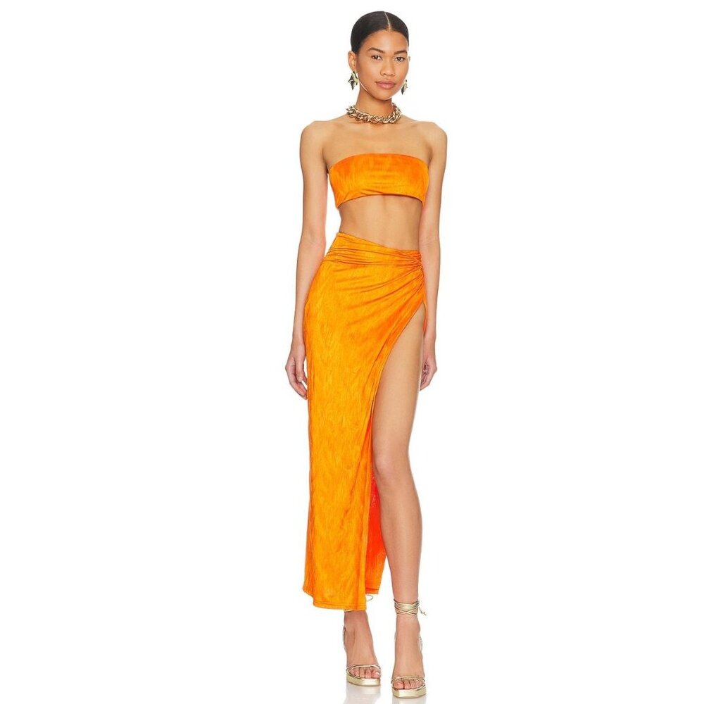 superdown Orange Maxi Skirt